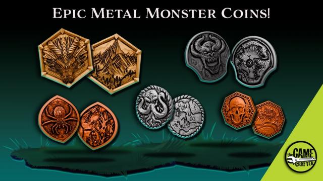 The Game Crafter - Crowdfunding Campaigns - Epic Metal Monster Coins - Nov 2024